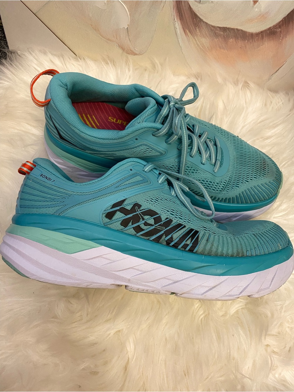 Hoka One One Bondi 7 Teal Women's Running Shoes
